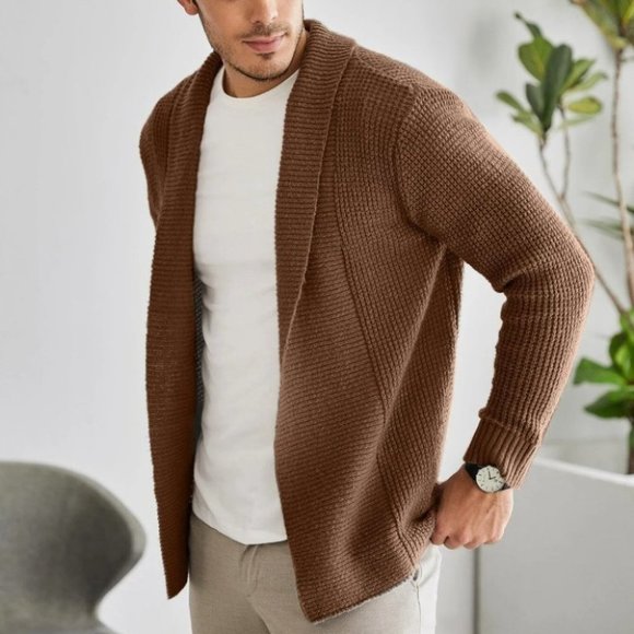 Brown Mens Cardigan - Picture 3 of 4